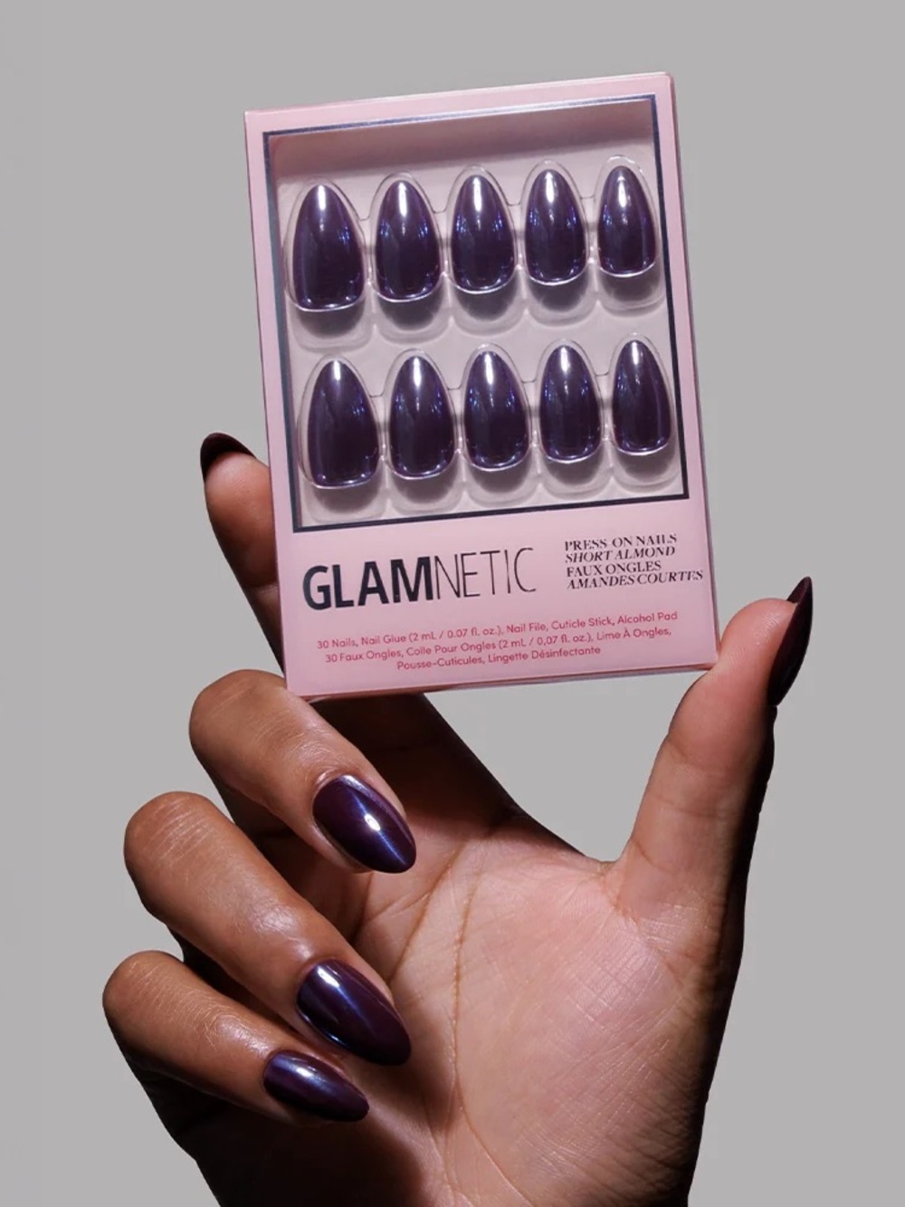 2 for $24 - Glamnetic Press On Nails - Burgundy Chrome